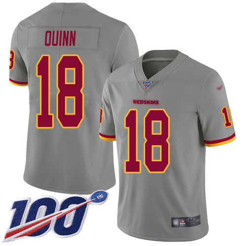 Washington Redskins Limited Gray Men Trey Quinn Jersey NFL Football #18 100th Season Inverted Legend